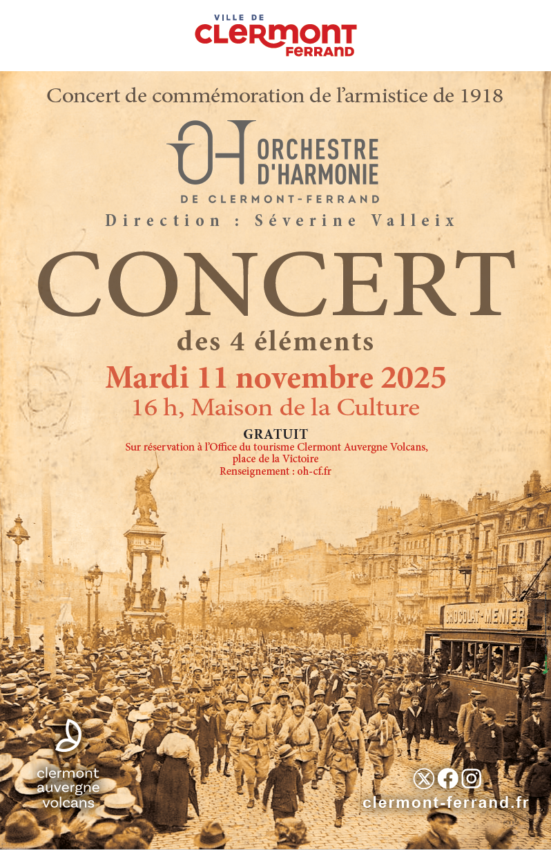 affiche de Commémoration Fin de la 1ère guerre mondiale